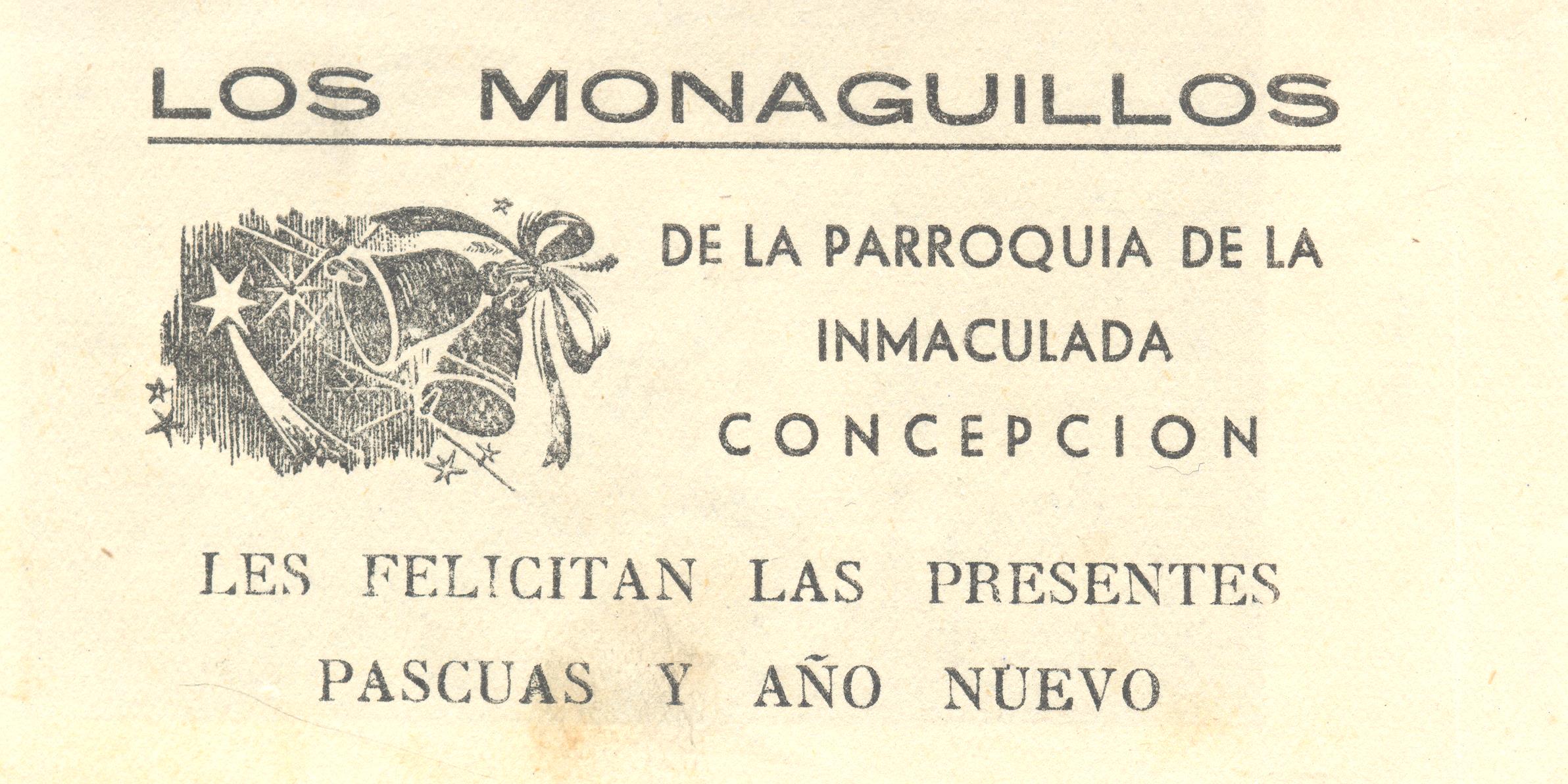 Pidiendo el aguinaldo los monaguillos de la parroquia de la Inmaculada. Años cincuenta del siglo XX. / Colección F. Sala