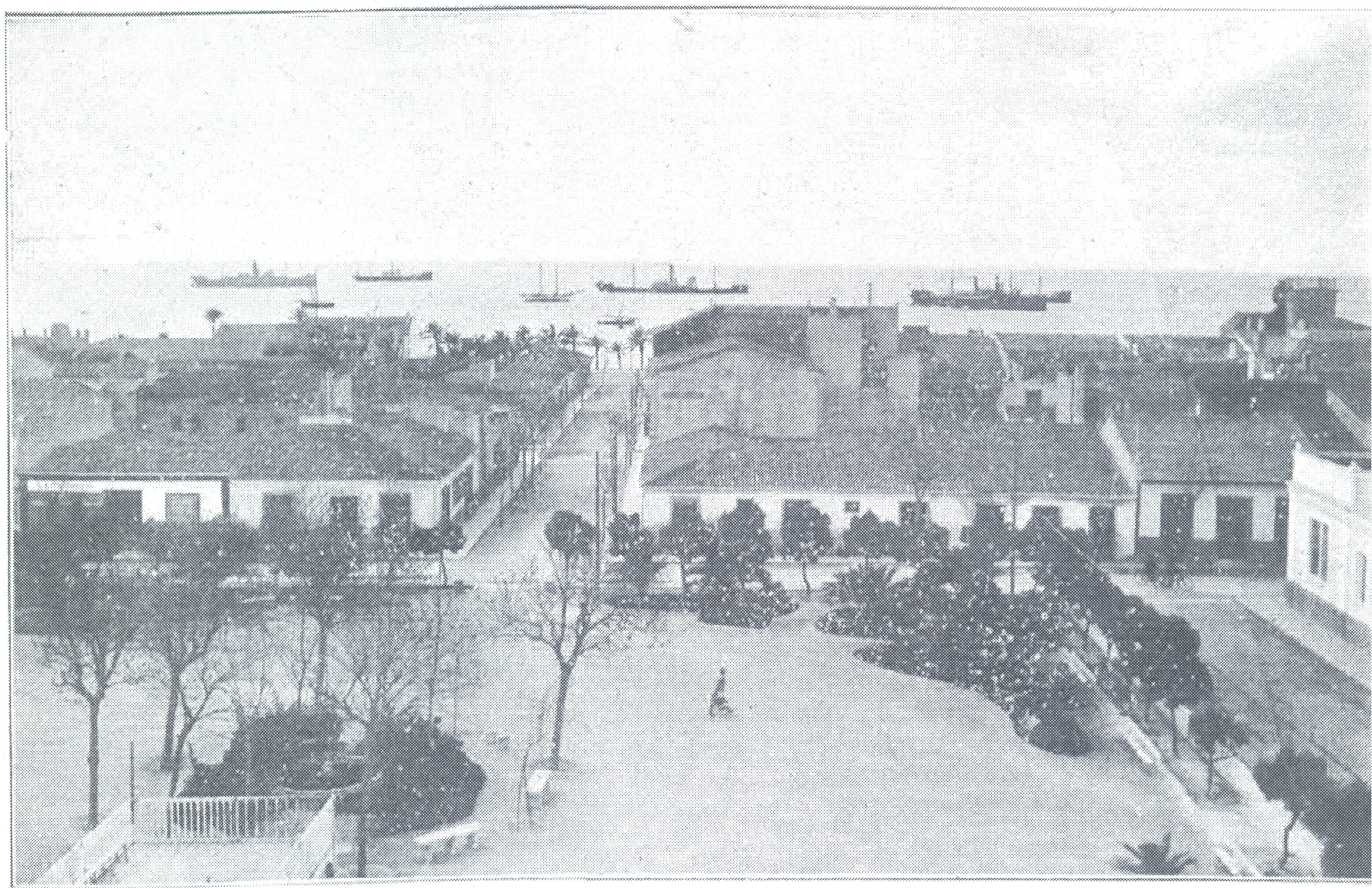 Plaza de la Constitución y bahía de Torrevieja. / Colección de F. Sala Aniorte