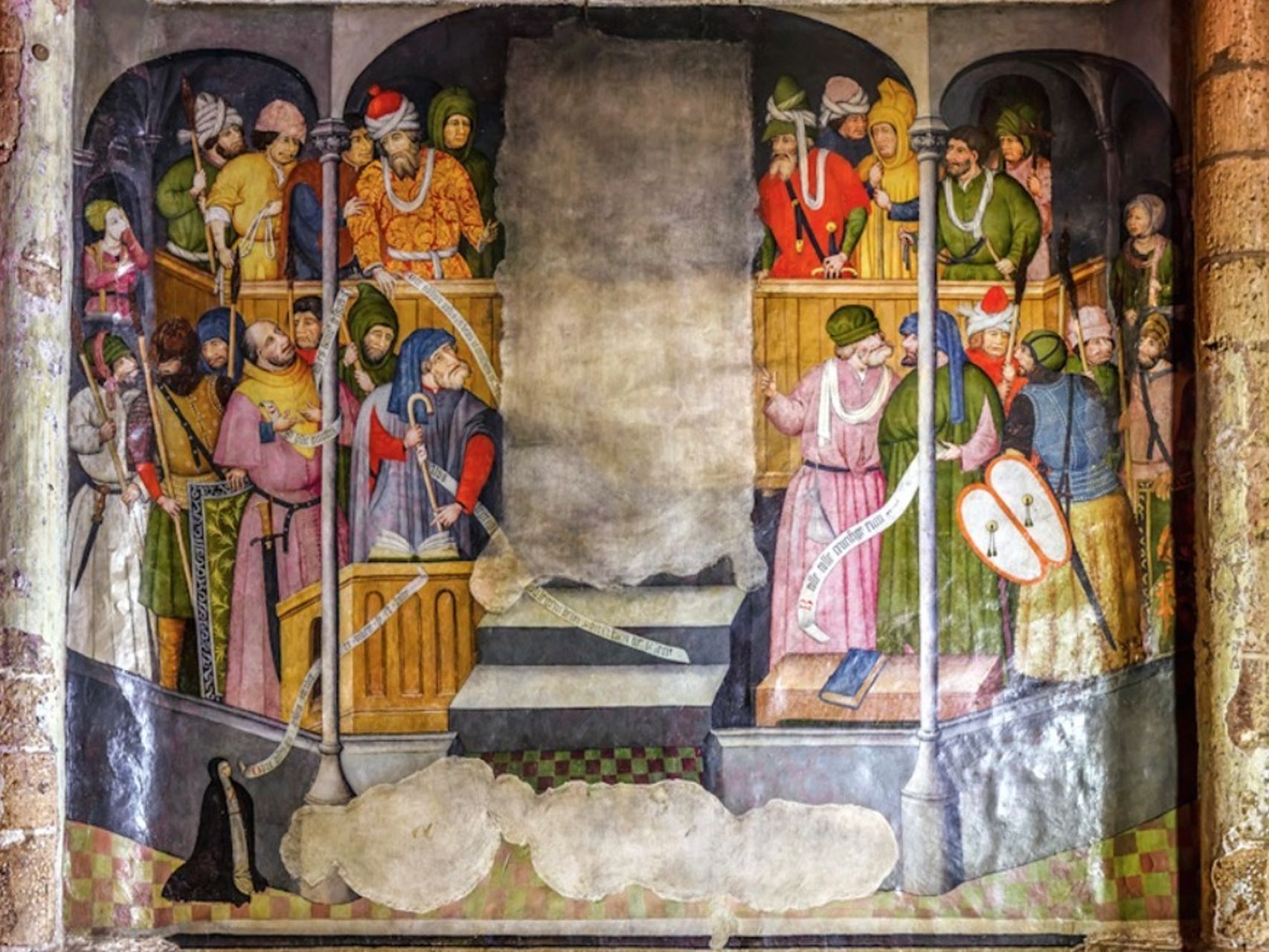 Judíos en un fresco de la Catedral de León. Nicolás Francés, s. XV. / Cortesía del Ayuntamiento de León.