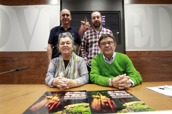 Carmen Ruiz Tilve, Roberto Sánchez Ramos, David Álvarez y Jorge Chachero, ayer durante la rueda de prensa. / P. L.