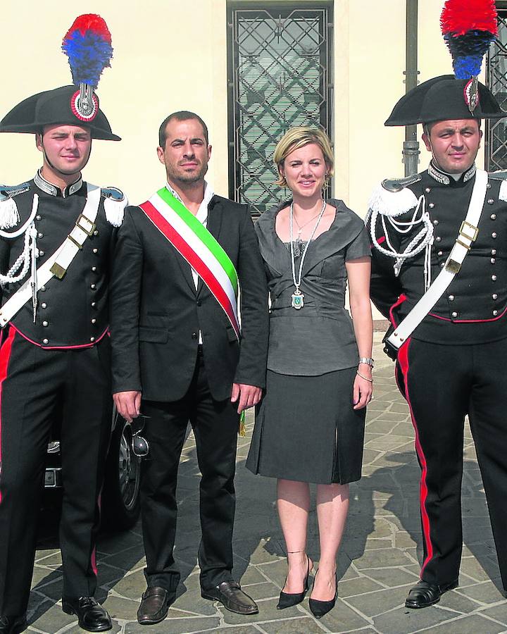 Cepi y la alcaldesa de Casalserugo.