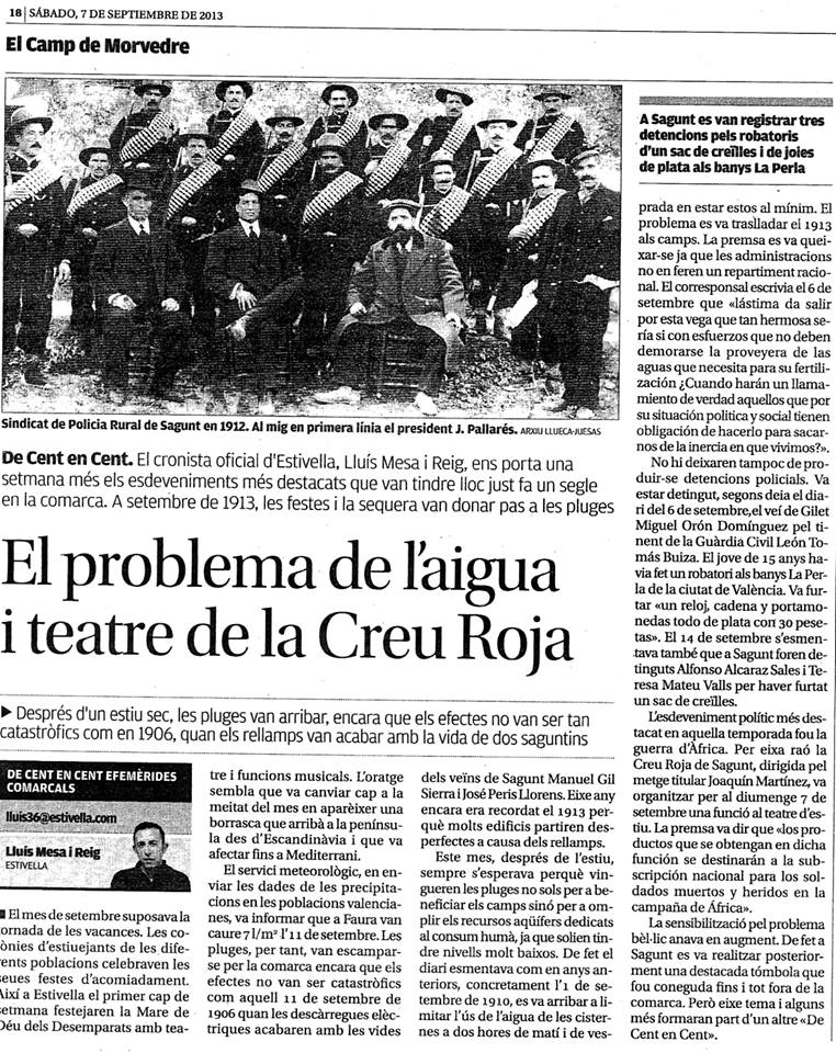 EL PROBLEMA DE L´AIGUA I TEATRE DE LA CREU ROJA