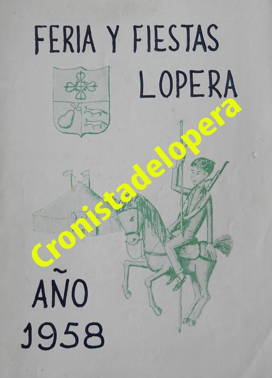 PORTADA DEL PROGRAMA DE LA FERIA DE LOS CRISTOS DE LOPERA DEL AÑO 1958
