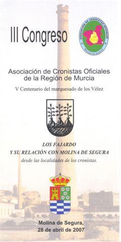 ACTAS DEL III CONGRESO DE CRONISTAS OFICIALES DE LA REGIÓN DE MURCIA