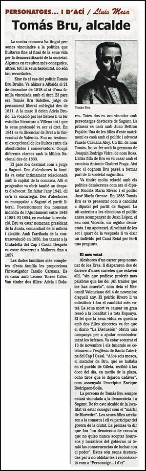 PERSONATGES… I D’ACÍ: TOMÁS BRU