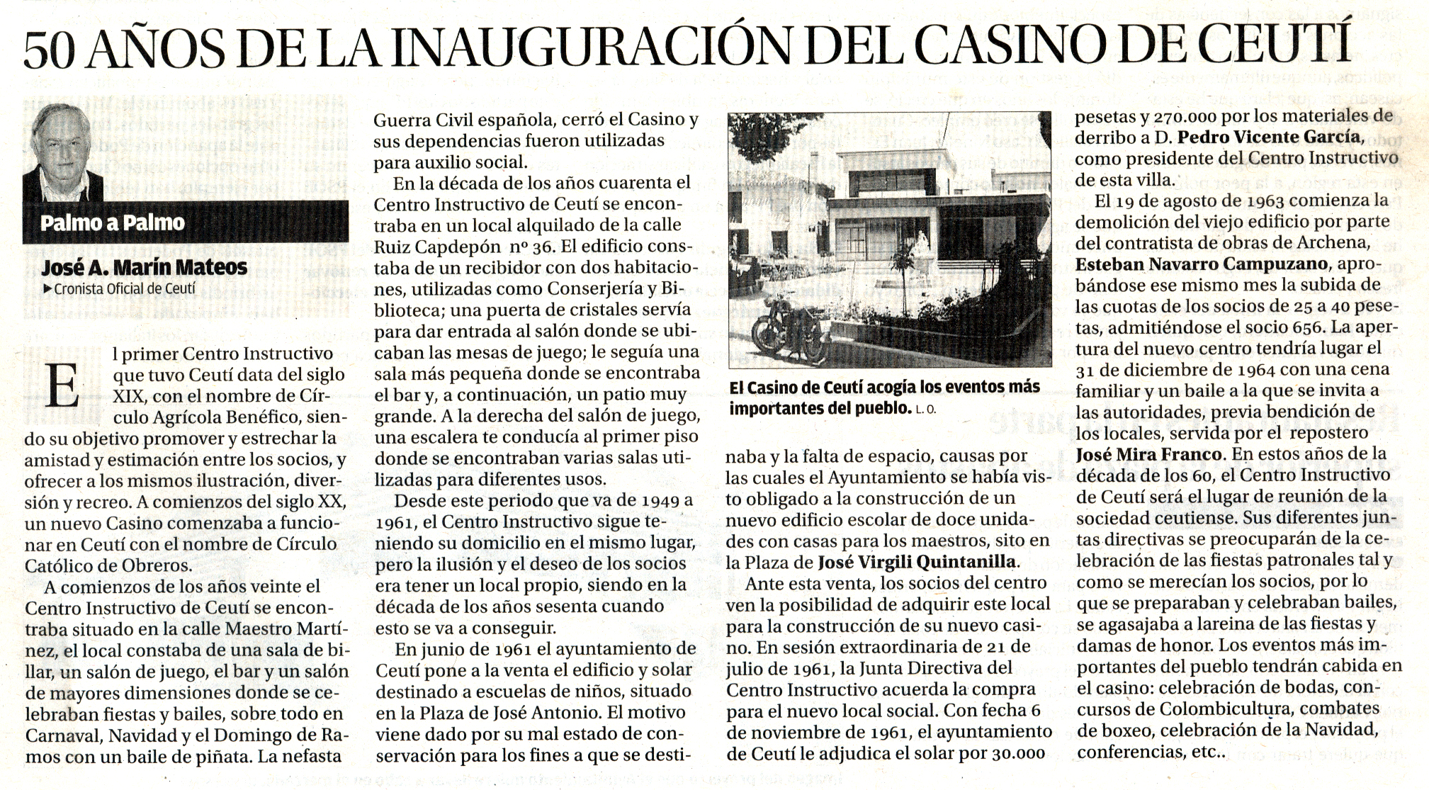 50 AÑOS DE LA INAUGURACIÓN DEL CASINO DE CEUTÍ