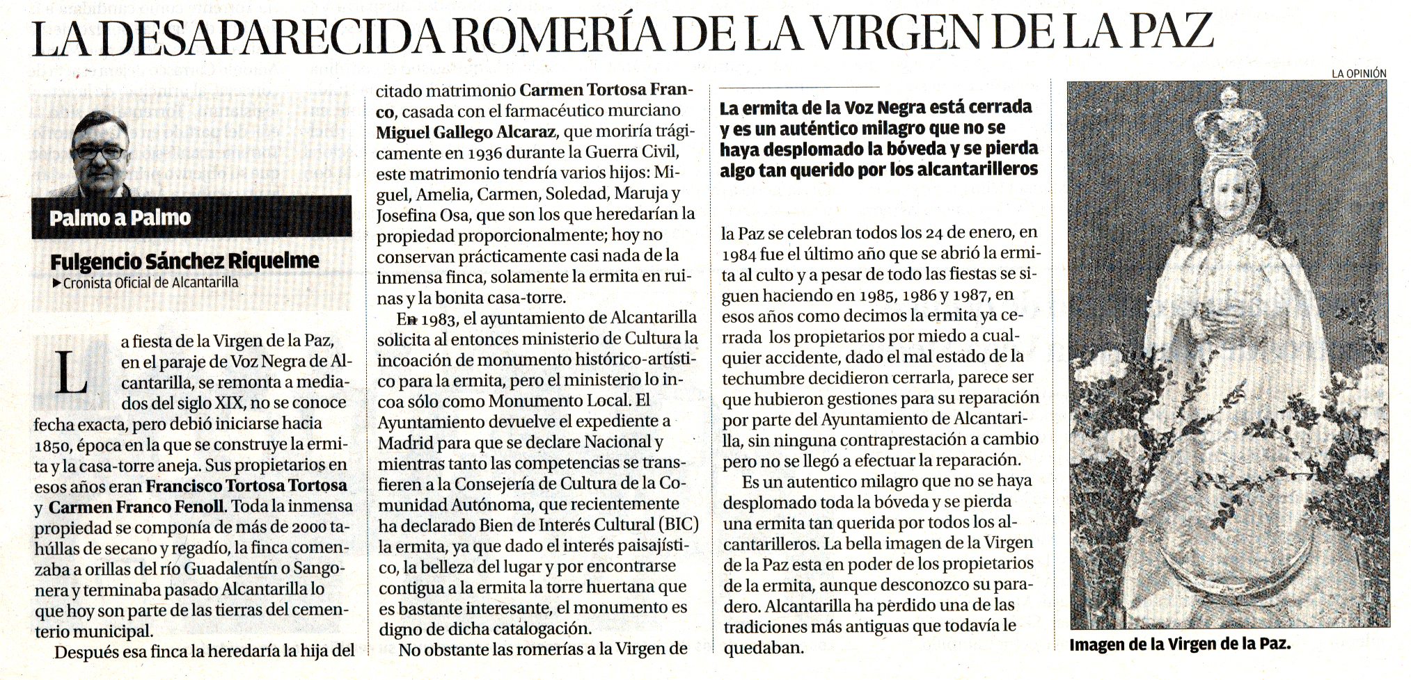LA DESAPARECIDA ROMERÍA DE LA VIRGEN DE LA PAZ
