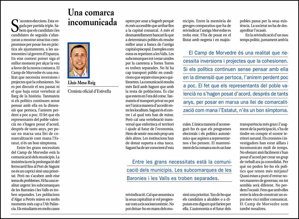 UNA COMARCA INCOMUNICADA