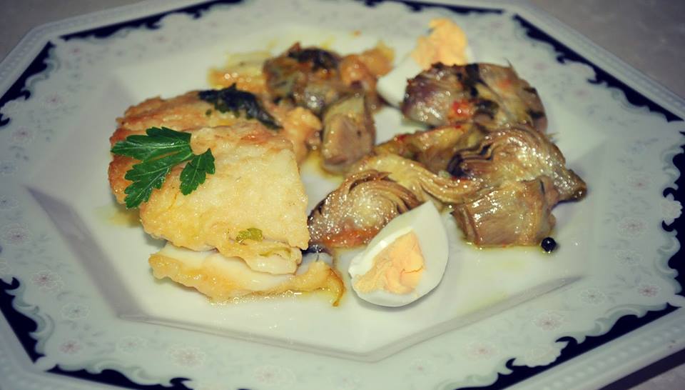 BACALAO CON ALCACHOFAS, PLATO DE SEMANA SANTA