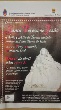CONFERENCIA SOBRE SANTA TERESA DE JESUS DE FRAY ANTONIO BENEITEZ EN EL INSTITUTO DE ESTUDIOS HISTÓRICOS DEL SUR DE MADRID