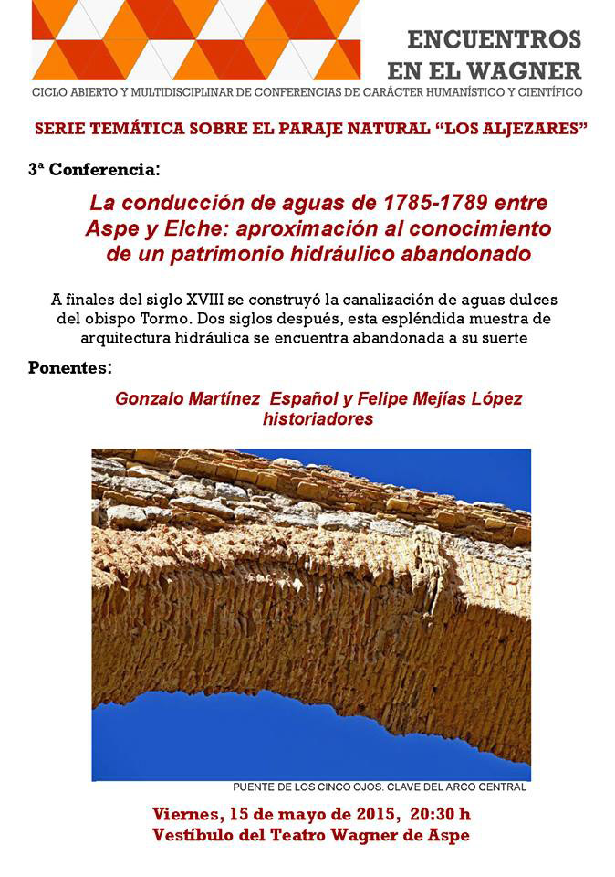 NUEVA CONFERENCIA EN EL WAGNER SOBRE EL PARAJE DE LOS ALJEZARES DE ASPE (ALICANTE)