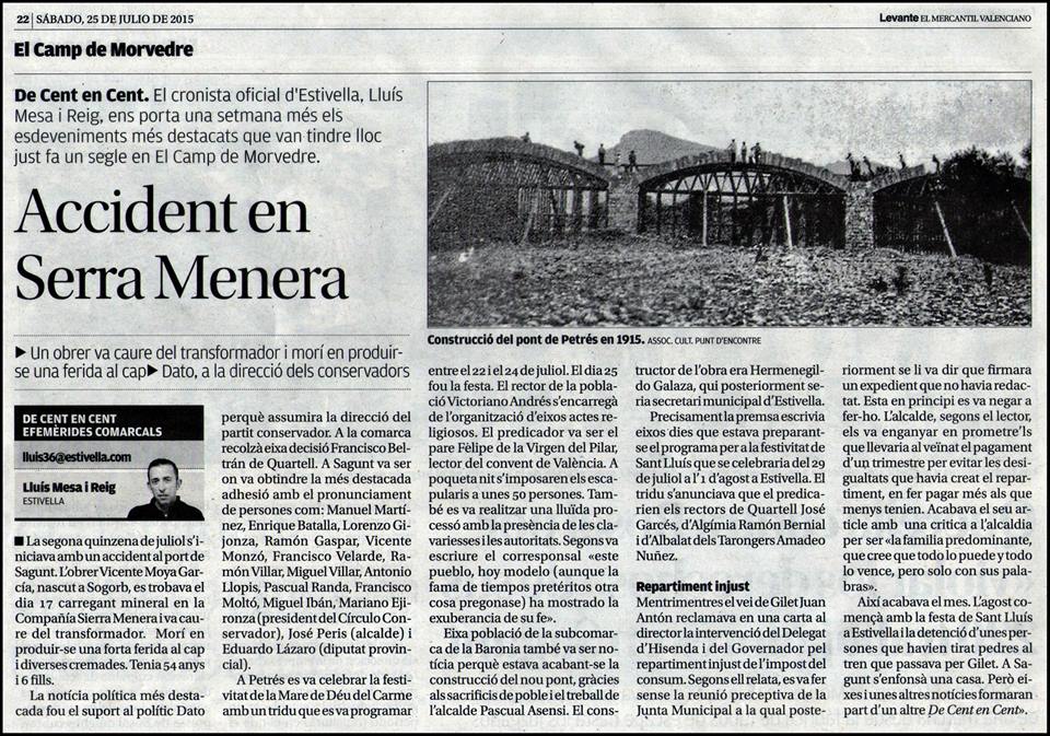 DE CENT EN CENT: ACCIDENT A SERRA MENERA