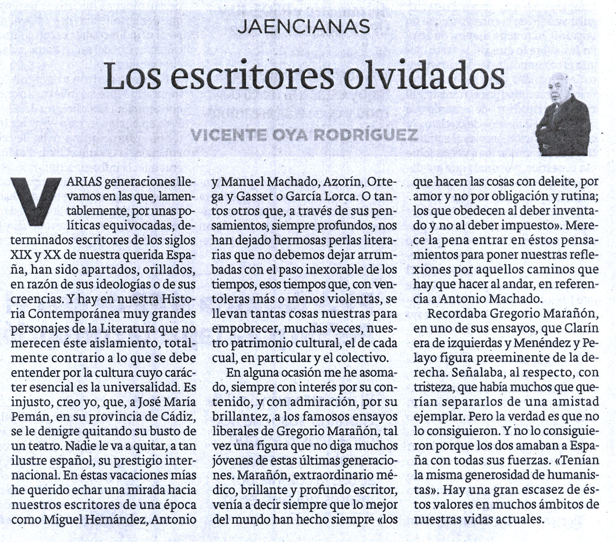 LOS ESCRITORES OLVIDADOS