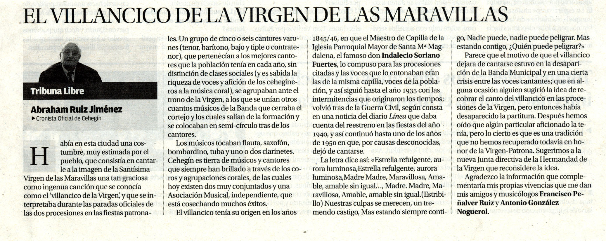 EL VILLANCICO DE LA VIRGEN DE LAS MARAVILLAS