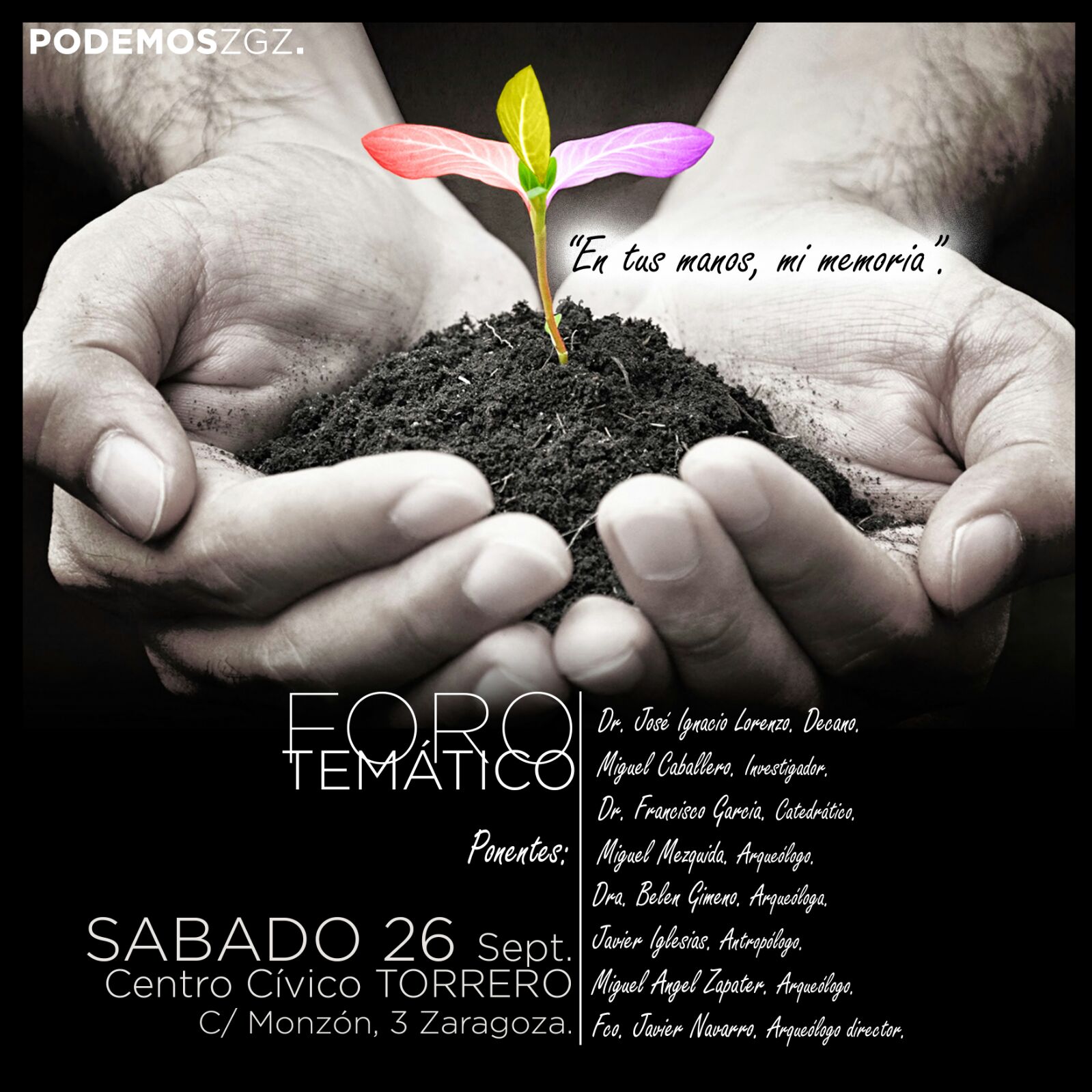 FORO TEMATICO “EN TUS MANOS, MI MEMORIA” EN ZARAGOZA.