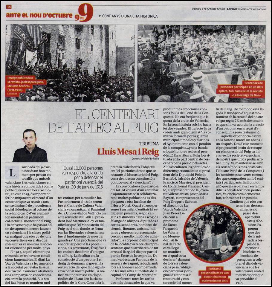 EL CENTENARI DE L´APLEC AL PUIG