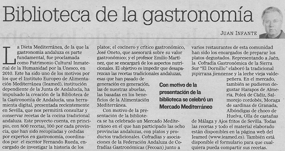 BIBLIOTECA DE LA GASTRONOMÍA DE ANDALUCÍA
