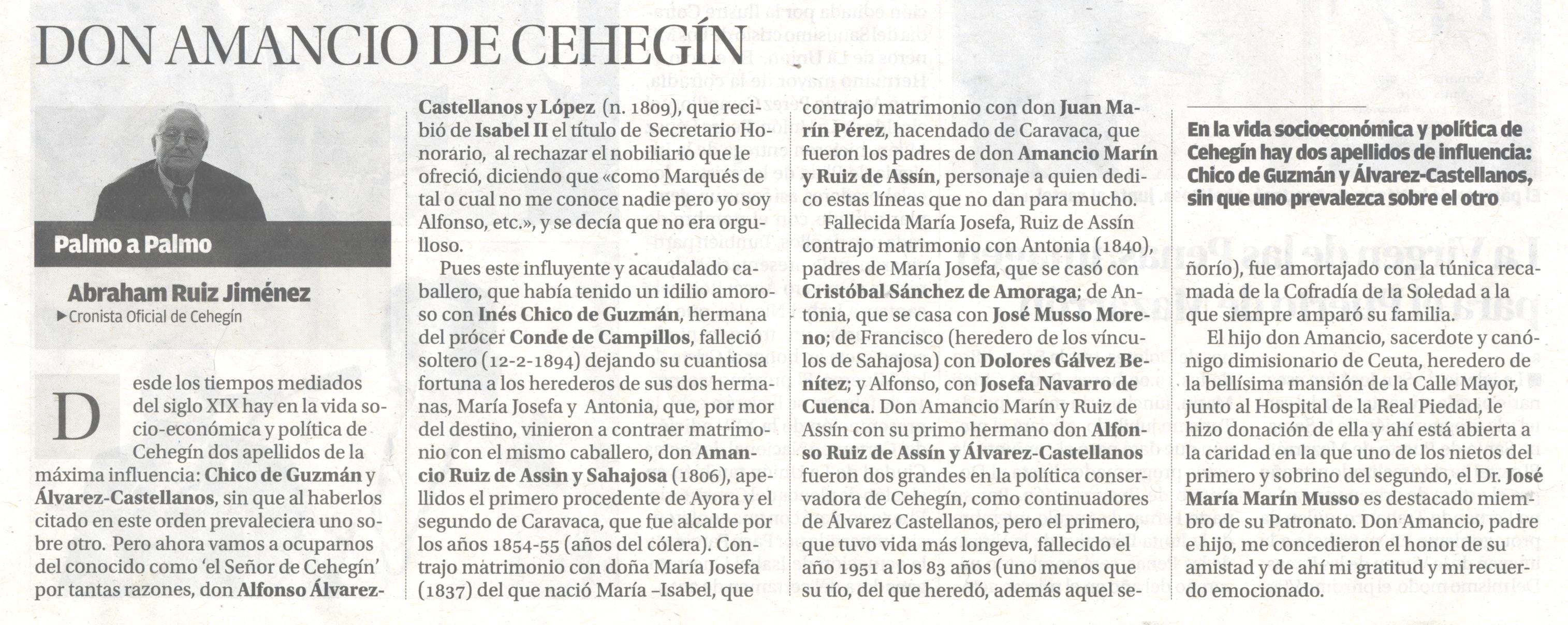 DON AMANCIO DE CEHEGÍN