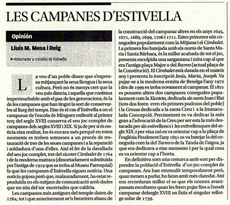 LES CAMPANES D’ESTIVELLA