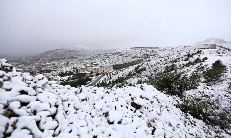 NIEVA EN ELDA Y PETREL (ALICANTE) Y SE SUSPENDEN LAS CLASES