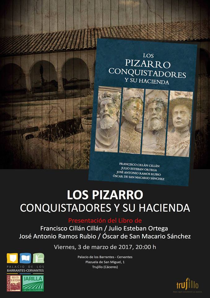 EL DÍA 3 PRESENTAN UN LIBRO SOBRE LOS PIZARRO
