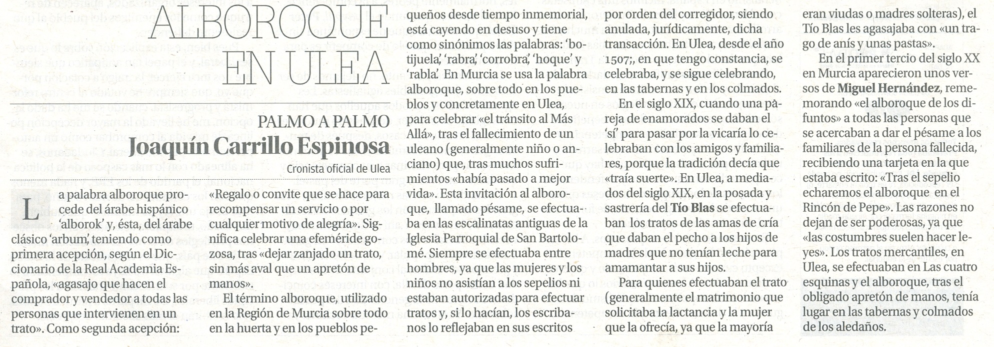 ALBOROQUE EN ULEA