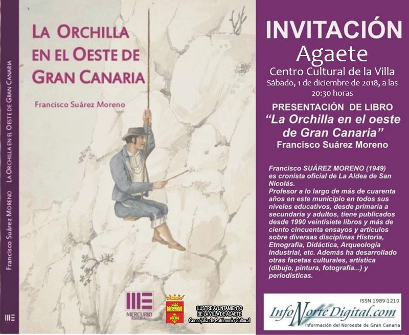 FRANCISCO SUÁREZ MORENO PRESENTA EN AGAETE SU LIBRO «LA ORCHILLA EN EL OESTE DE GRAN CANARIA»