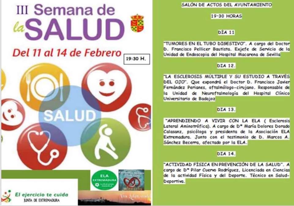 III SEMANA DE LA SALUD EN LOBÓN (DEL 11 AL 14 DE FEBRERO)