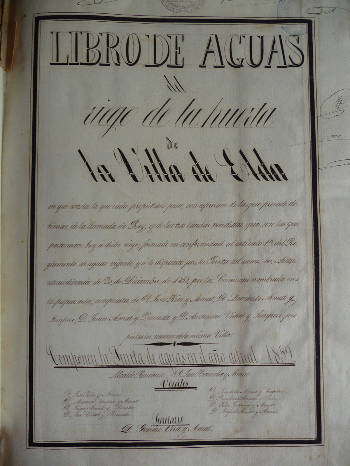 160 AÑOS DEL LIBRO DE AGUAS DE ELDAPOR GABRIEL SEGURA