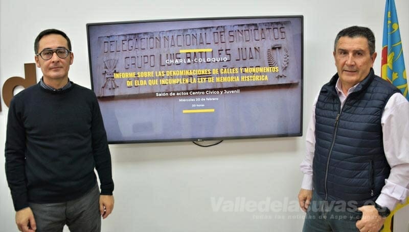 ELDA (ALICANTE) CAMBIARÁ EL NOMBRE DE 17 CALLES PARA ADAPTARLAS A LA LEY DE MEMORIA HISTÓRICA