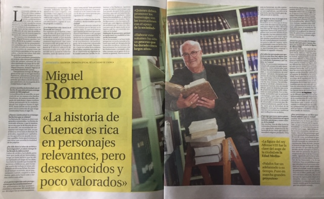 MIGUEL ROMERO, CRONISTA OFICIAL DE CUENCA: «LA HISTORIA DE CUENCA ES RICA EN PERSONAJES RELEVANTES PERO DESCONOCIDOS»