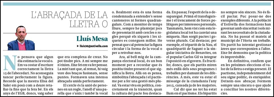 L’ABRAÇADA DE LA LLETRA O