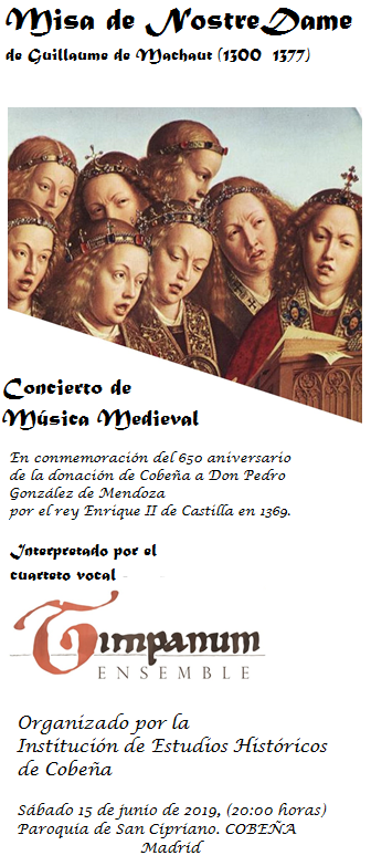 CONCIERTO VOCAL DE MÚSICA MEDIEVAL “MISA DE NOSTRE-DAME” DE GUILLAUME DE MACHAUT, (1300 – 1377)
