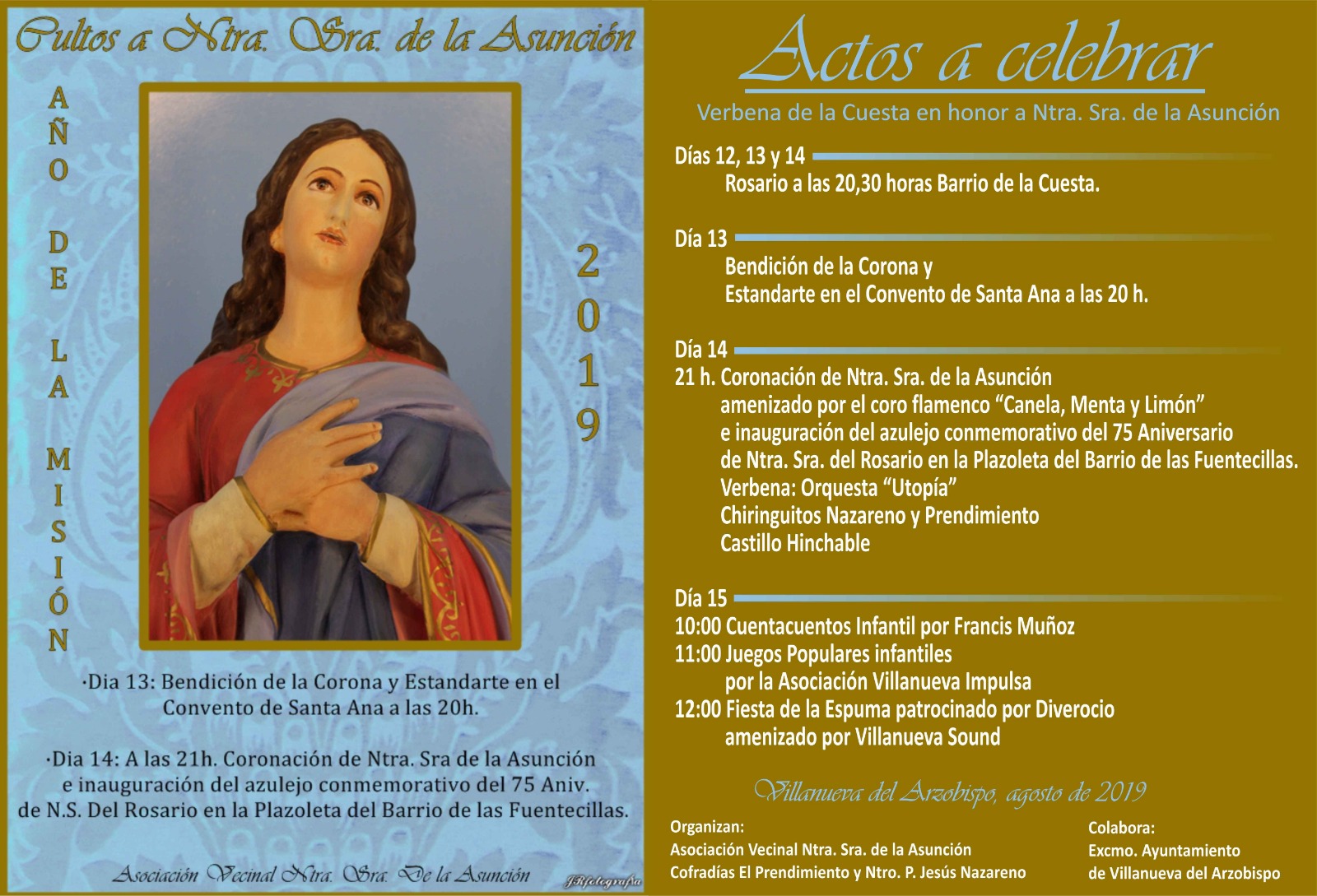 FIESTAS DE BARRIO, MÚSICA, VISITAS GUIADAS EN VILLANUEVA DEL ARZOBISPO (JAÉN)