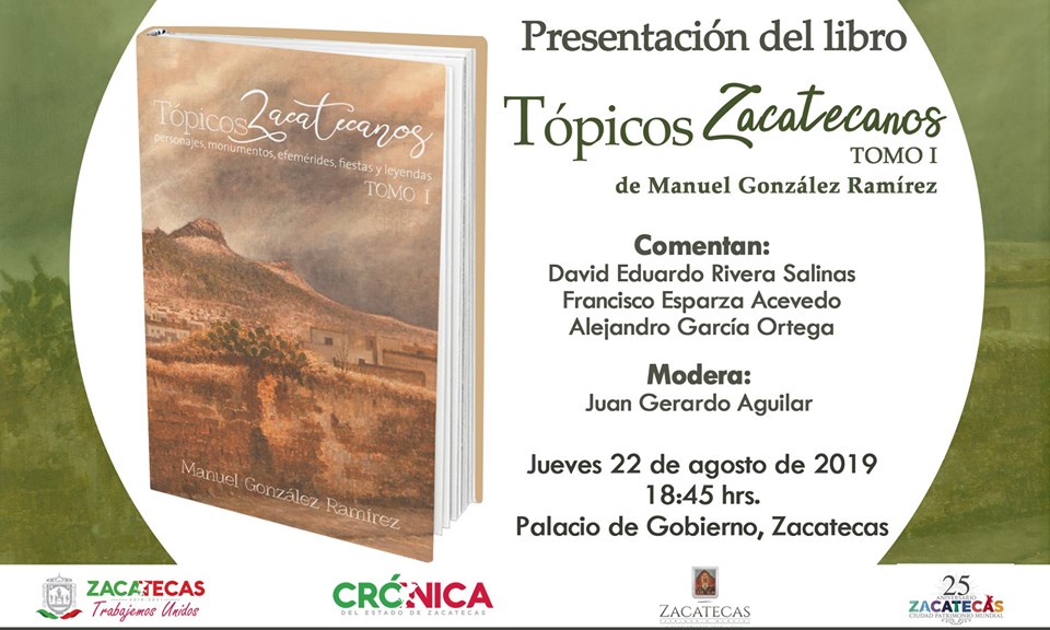 PRESENTACIÓN DE NUESTRO PRÓXIMO LIBRO “TÓPICO ZACATECANOS” EDITADO POR LA CRÓNICA DEL ESTADO