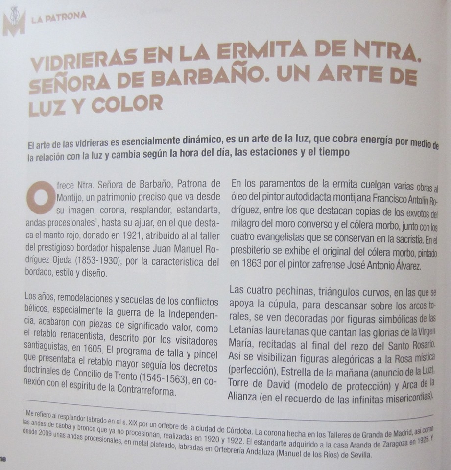 VIDRIERAS EN LA ERMITA DE NTRA. SEÑORA DE BARBAÑO. UN ARTE DE LUZ Y COLOR. ATRIBUIDAS A LA CASA MUMEJEAN