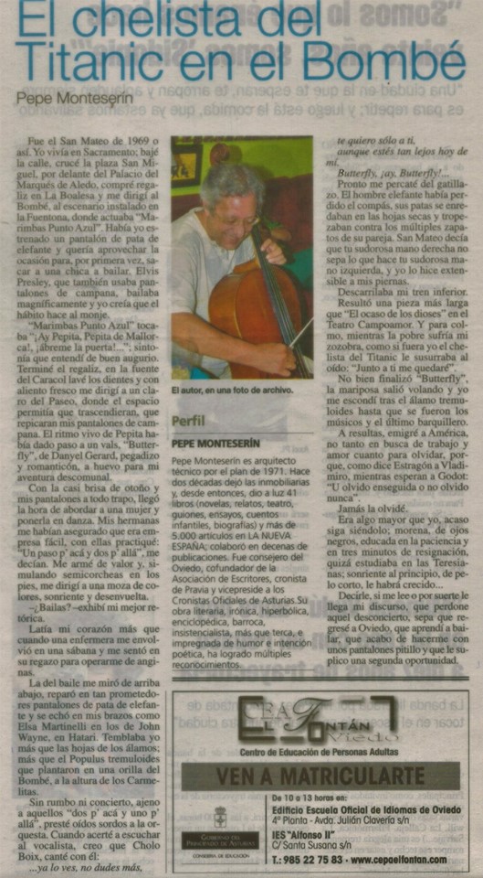 EL CHELISTA DEL TITANIC EN EN BOMBÉ