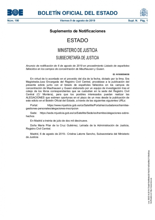 SE CONFUNDE A UNA VÍCTIMA DE LOS CAMPOS DE CONCENTRACIÓN NAZI DE “CARRIZAL”