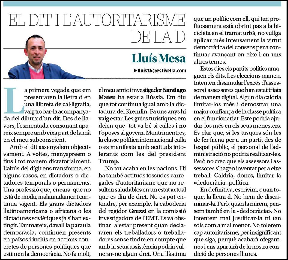 EL DIT I L’AUTORITARISME DE LA D