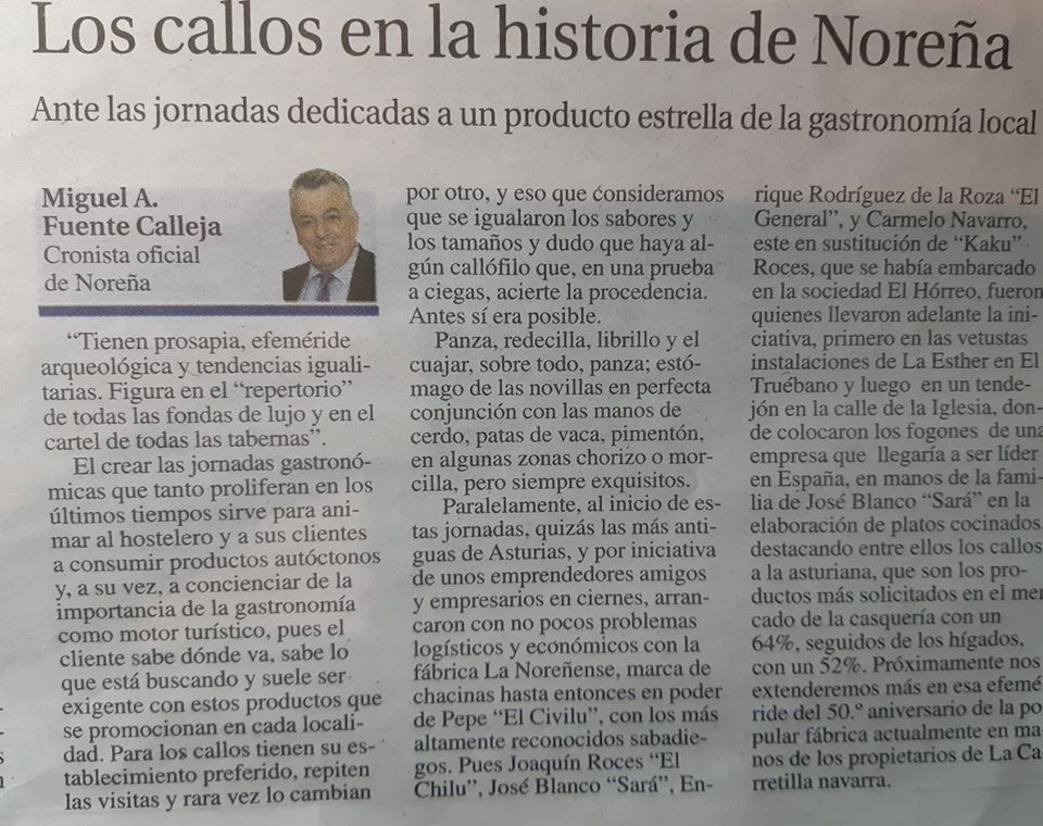 LOS CALLOS EN LA HISTORIA DE NOREÑA