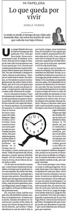 LO QUE QUEDA POR VIVIR