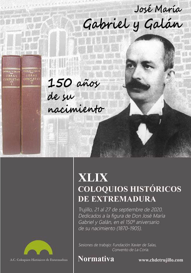 XLIX COLOQUIOS HISTÓRICOS DE EXTREMADURA (TRUJILLO DEL 21 AL 27 DE SEPTIEMBRE DE 2020)