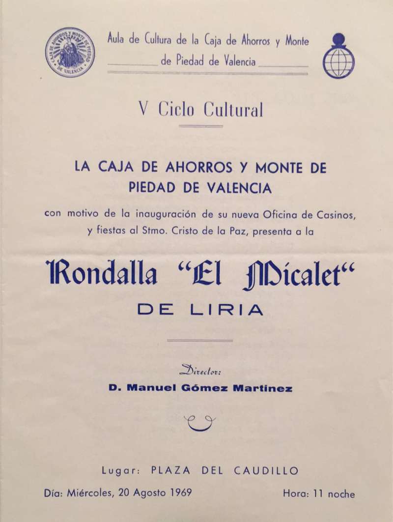 DIARIO DEL COVID19, CASINOS DESDE HACE CINCUENTA AÑOS HASTA HOY: INAUGURACIÓN DE LA CAJA DE AHORROS Y MONTE DE PIEDAD DE VALENCIA