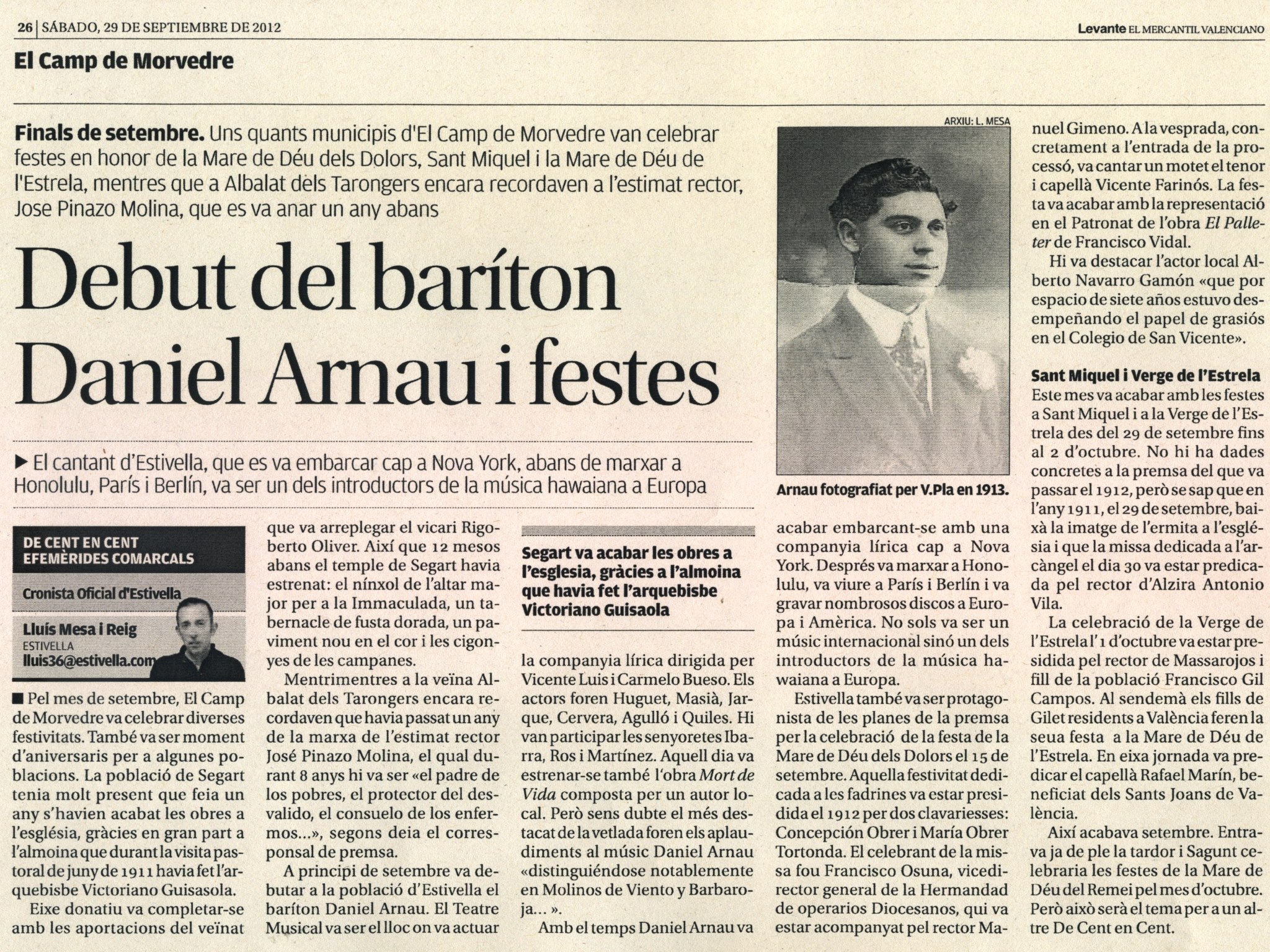DEBUT DEL BARÍTON DANIEL ARNAU I FESTES