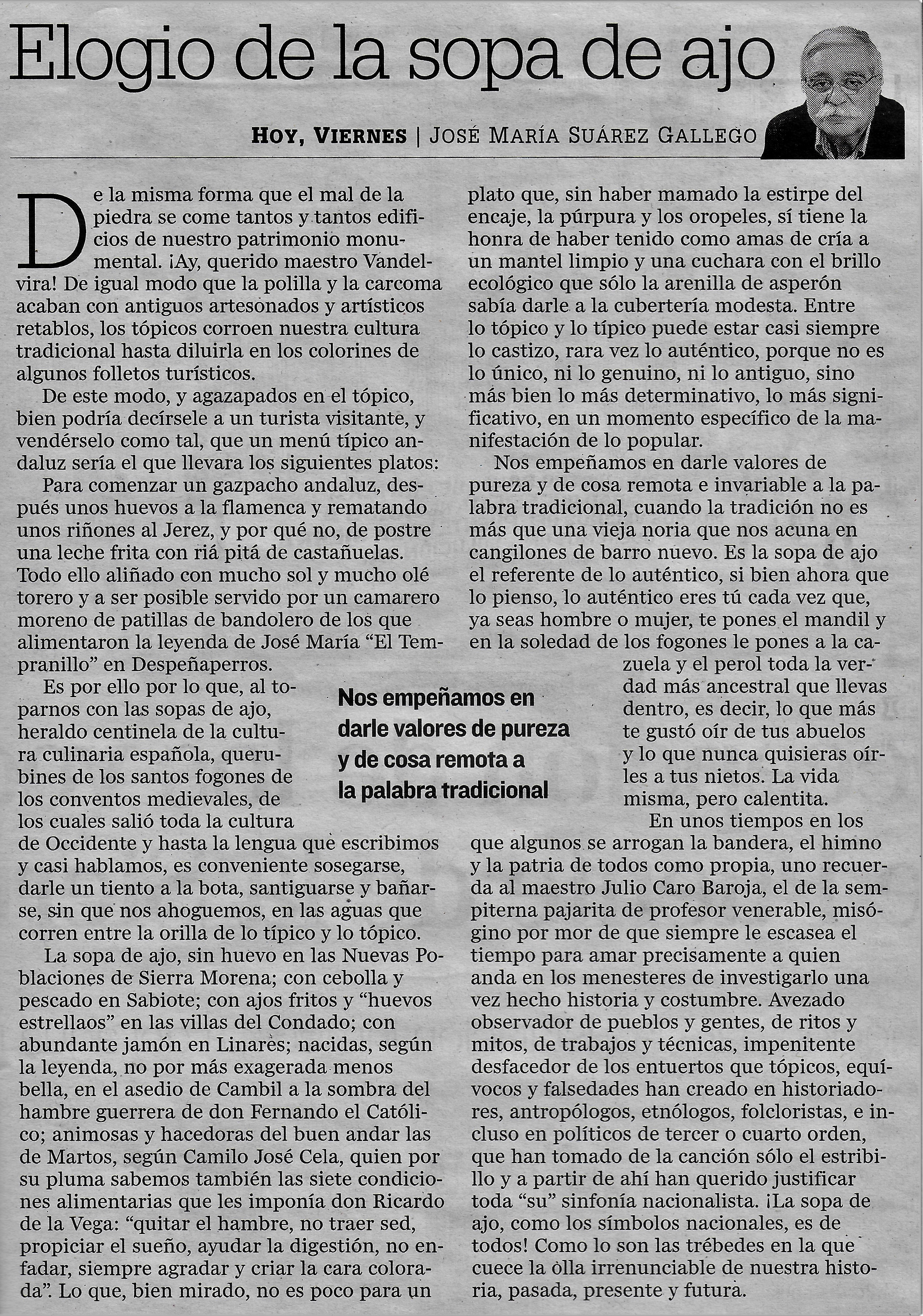 ELOGIO DE LA SOPA DE AJO