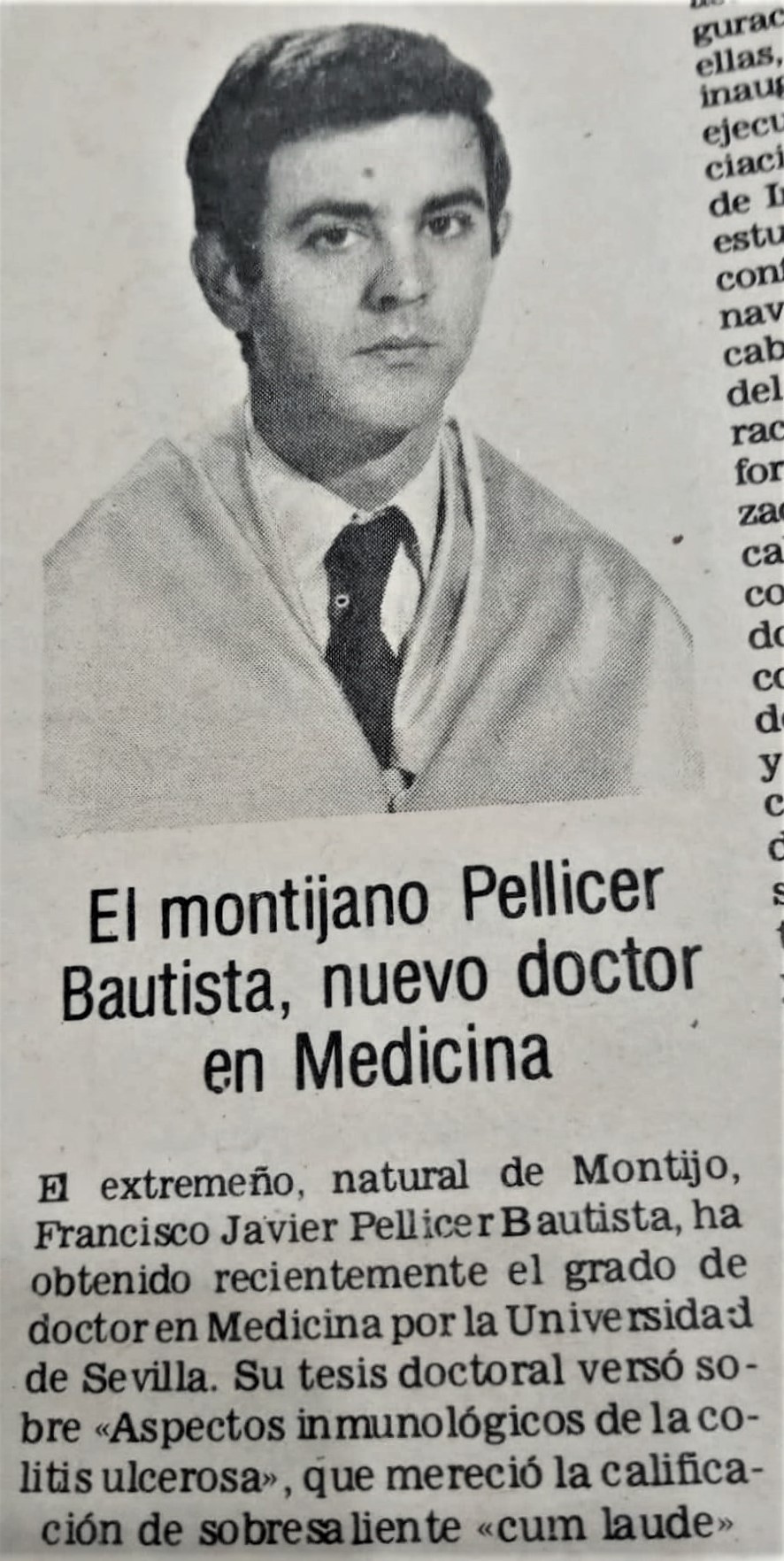 A FRANCISCO JAVIER PELLICER BAUTISTA (MONTIJO 1949)