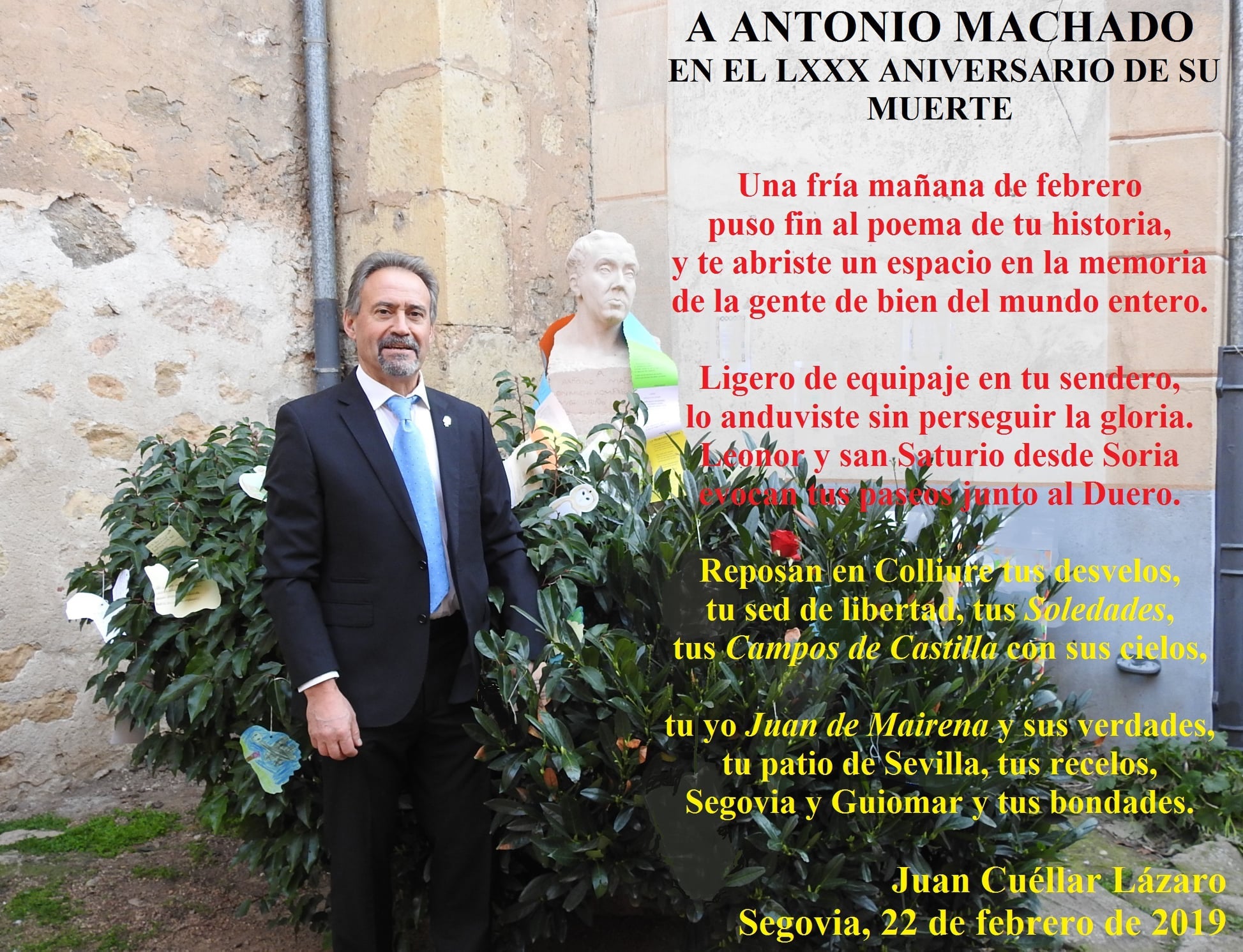 SALUDO FUENTEPIÑELANO-MACHADIANO  2609. ANIVERSARIO DE LA MUERTE DE ANTONIO MACHADO