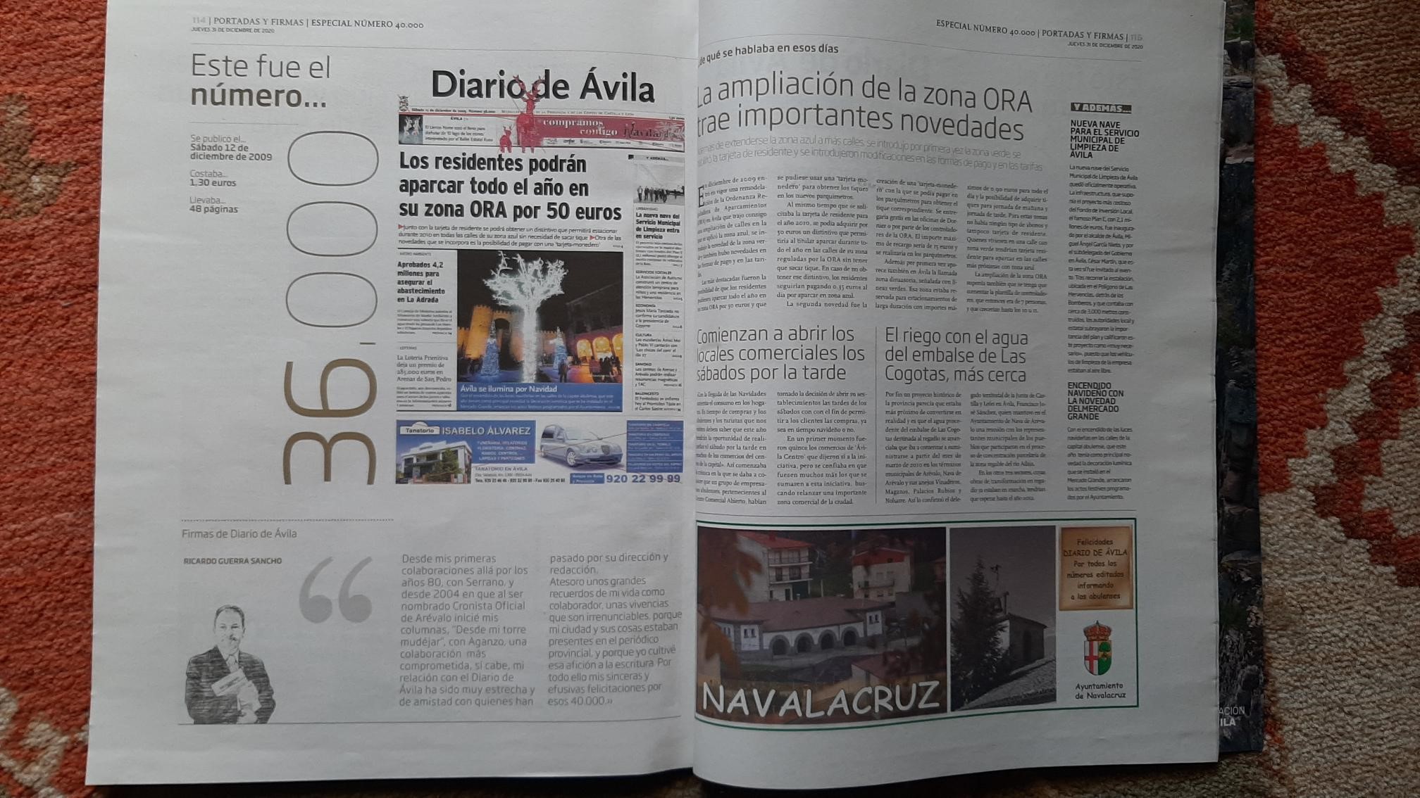 DESDE MI TORRE MUDÉJAR 737. EL DIARIO DE ÁVILA NÚMERO 40.000