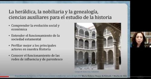 DOLORES DUQUE DE ESTRADA EN EL SEMINARIO «APLICACIÓN DE LA CIENCIA GENEALÓGICA Y HERÁLDICA EN LA INVESTIGACIÓN HISTÓRICA»