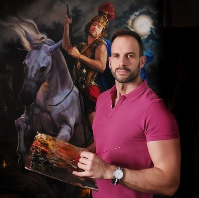 “SAN JORGE DERROTANDO AL DRAGÓN”, NUEVA OBRA DEL PINTOR FELIPE HERREROS, CON DESTINO A ITALIA